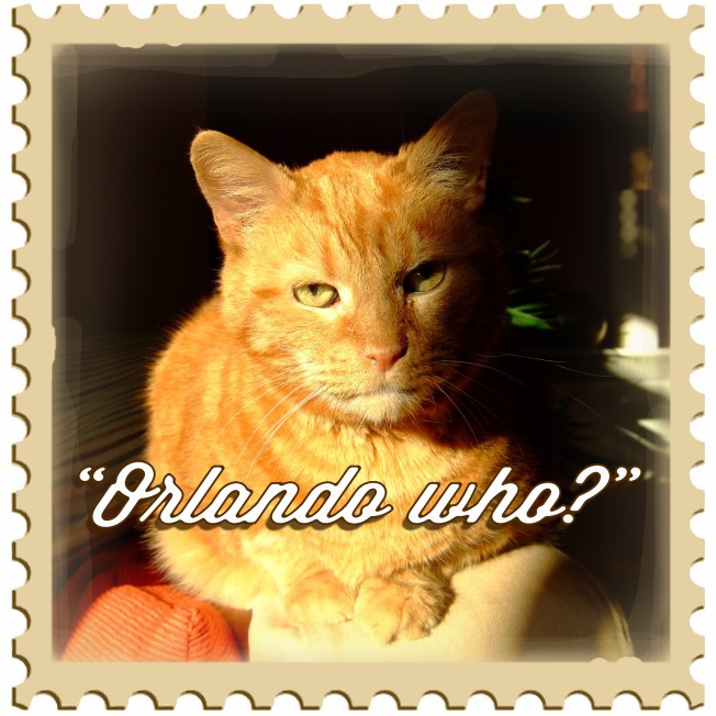 Orlando Who? Cat postage stamp