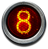 Neon numeral 8