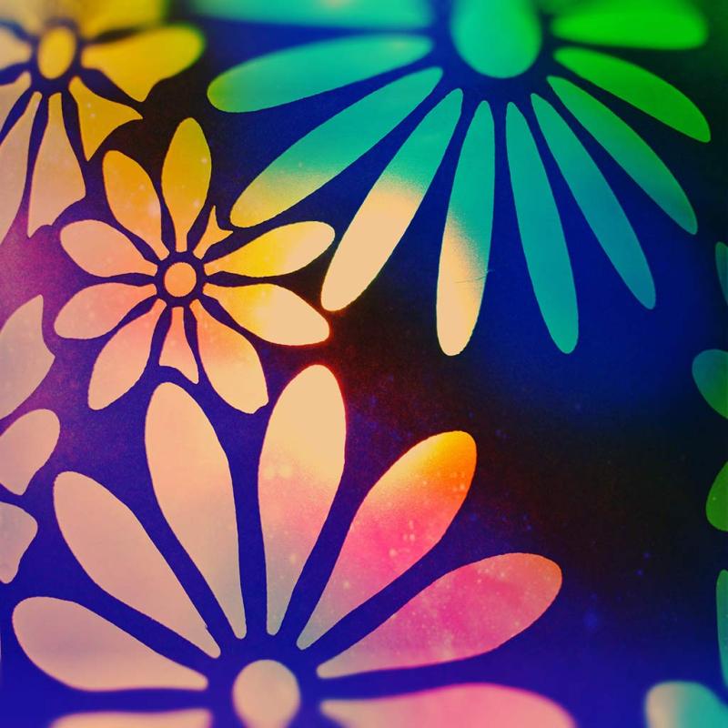 Close up of floral lampshade