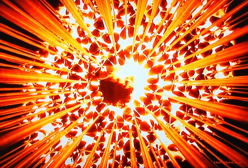 The Olympic Torch lighting the cauldron at the opening ceremony London 2012