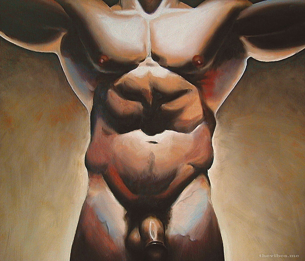 Prey by mark wallis oil on canvas male nude