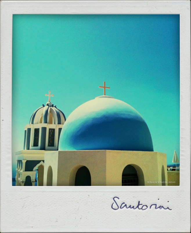 Blue dome church santorini the vibes