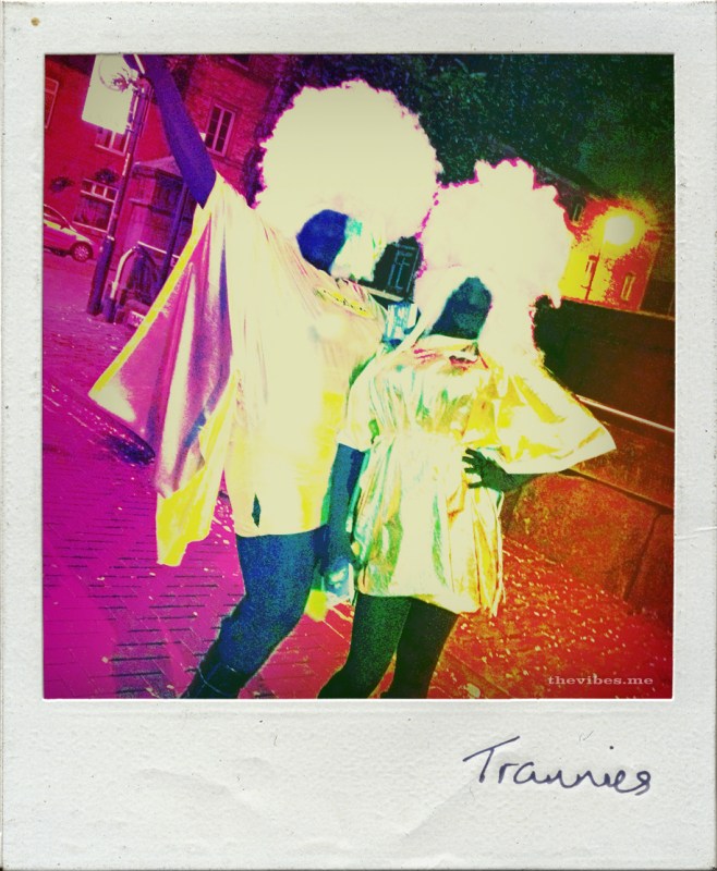 Polaroid of drag queens on Canal Street Manchester
