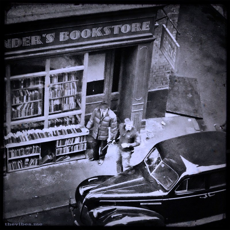 Book store font on the set of Captain America Manchester 2010