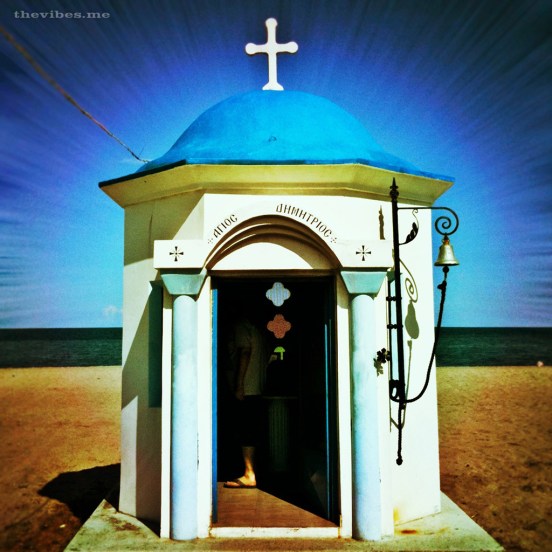 Kiosk church, Olympic Beach Greece
