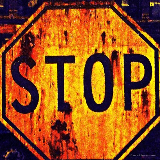 Stop sign on the set of Captain America Manchester 2010