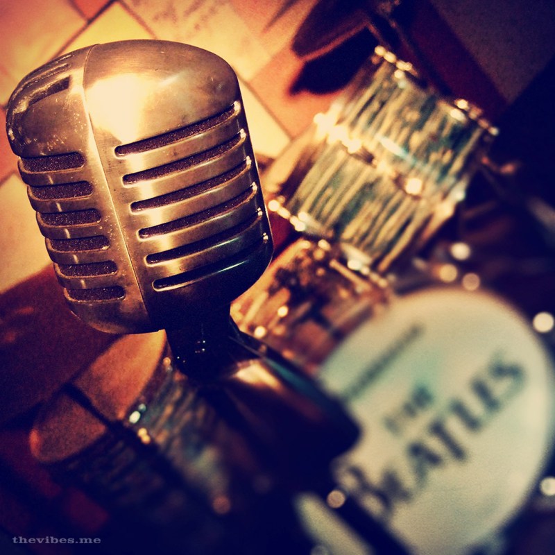 Beatles microphone at the beatles story exhibition liverpool