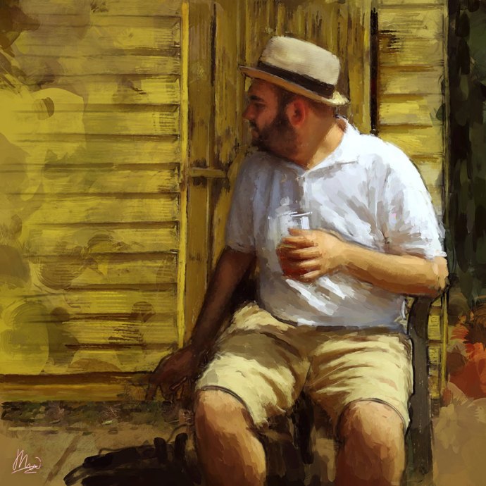 Garden Smoke - Digital painting by Mark Wallis