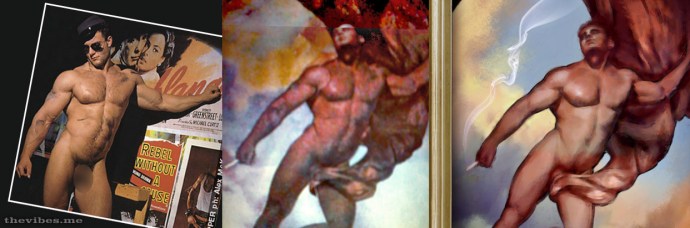 The development of Dope Angel by Mark Wallis 1999 collage and digital paint