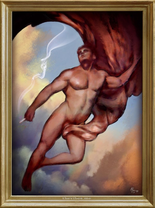 Dope Angel by Mark Wallis 1999 collage and digital paint